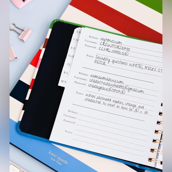 Kate Spade ♠️ Password Book from the Adventure Stripe Collection - Picture 4 of 8